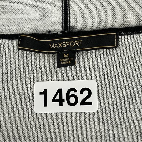 Maxsport Two Tone Open Front Duster Cardigan Sweater Black Women's Size Medium - Picture 9 of 10